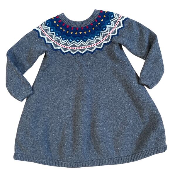 Hanna Andersson Fair Isle Girls Sweater Dress Size 4 - Picture 3 of 5